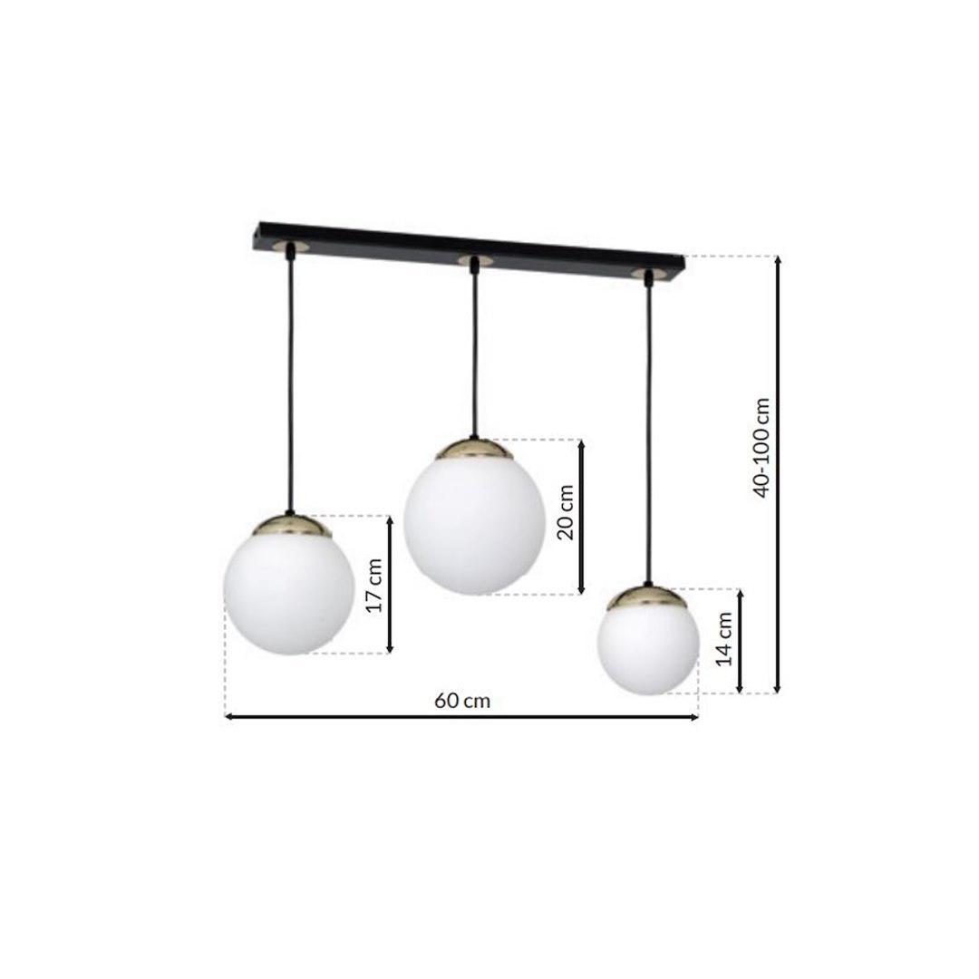 Lampa wisząca SPARTA BLACK / GOLD 3xE14 - obrazek 7