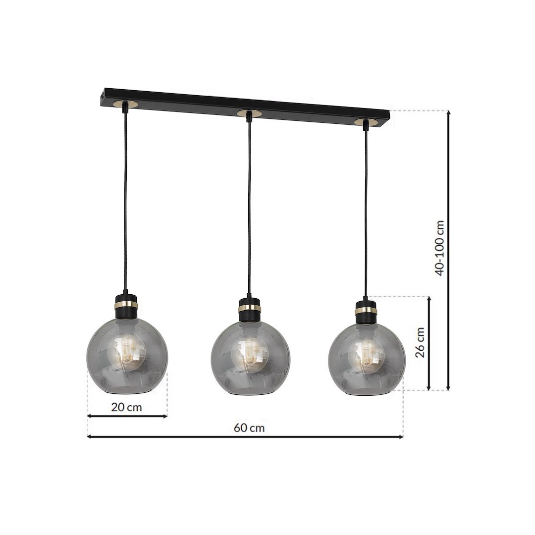 Lampa wisząca OMEGA BLACK/GOLD 3xE27 - obrazek 7