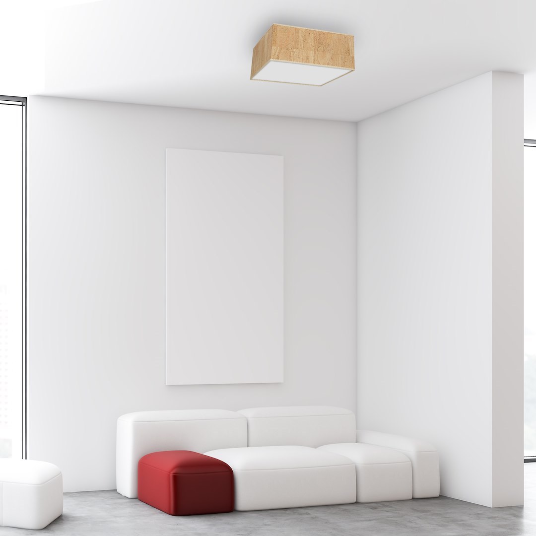 Lampa sufitowa Cork 2xE27 Biały / Korek - obrazek 3