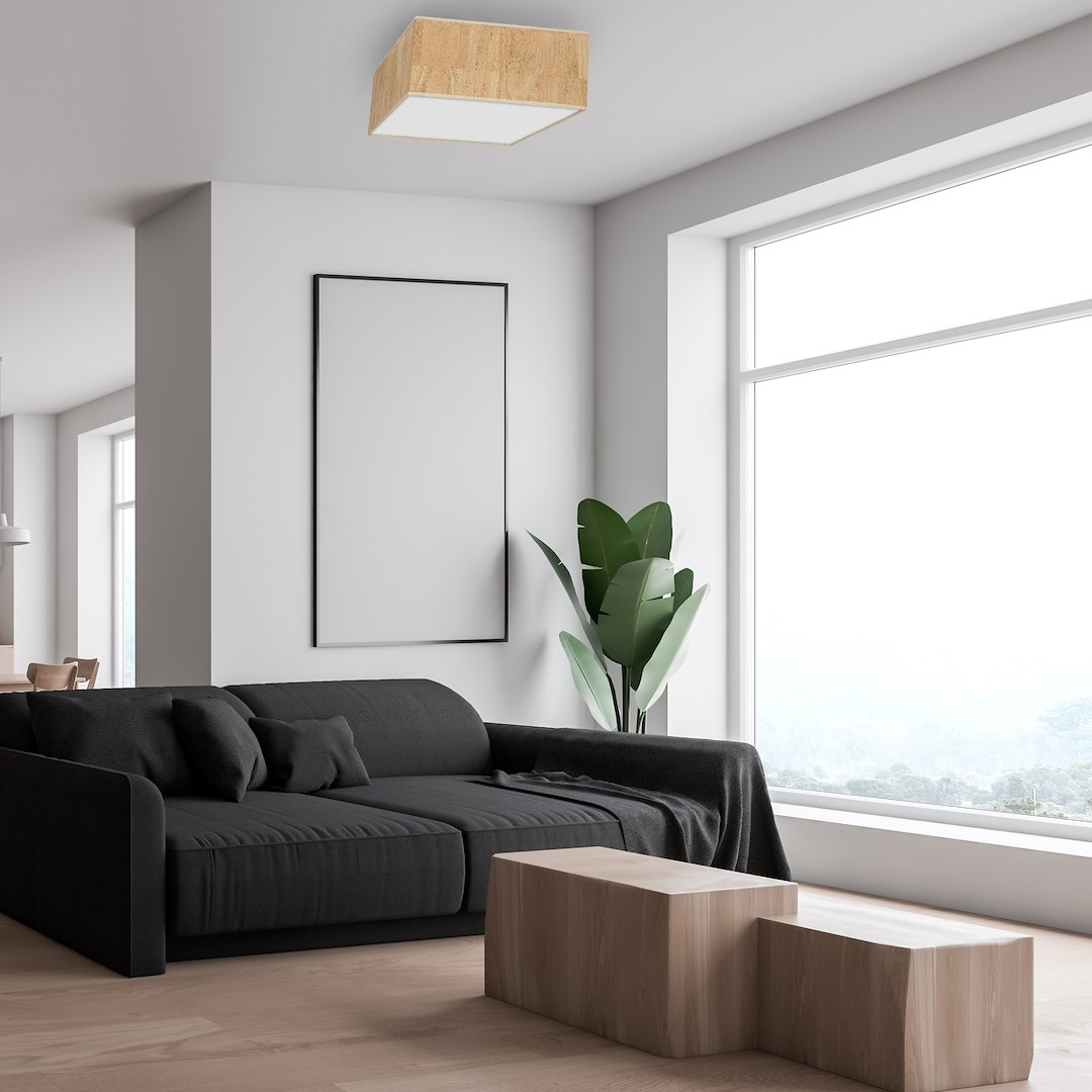 Lampa sufitowa Cork 2xE27 Biały / Korek - obrazek 4