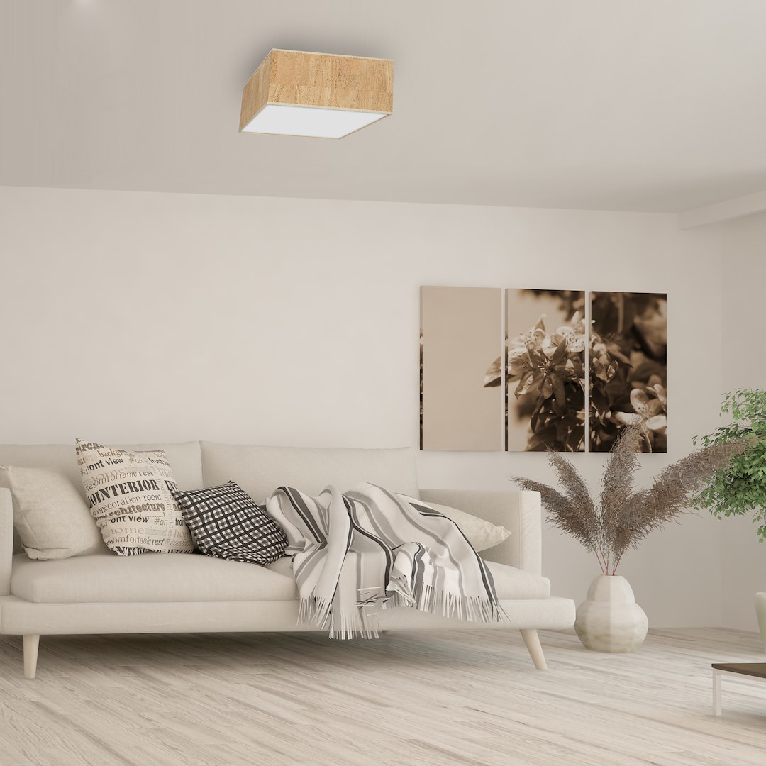 Lampa sufitowa Cork 2xE27 Biały / Korek - obrazek 5