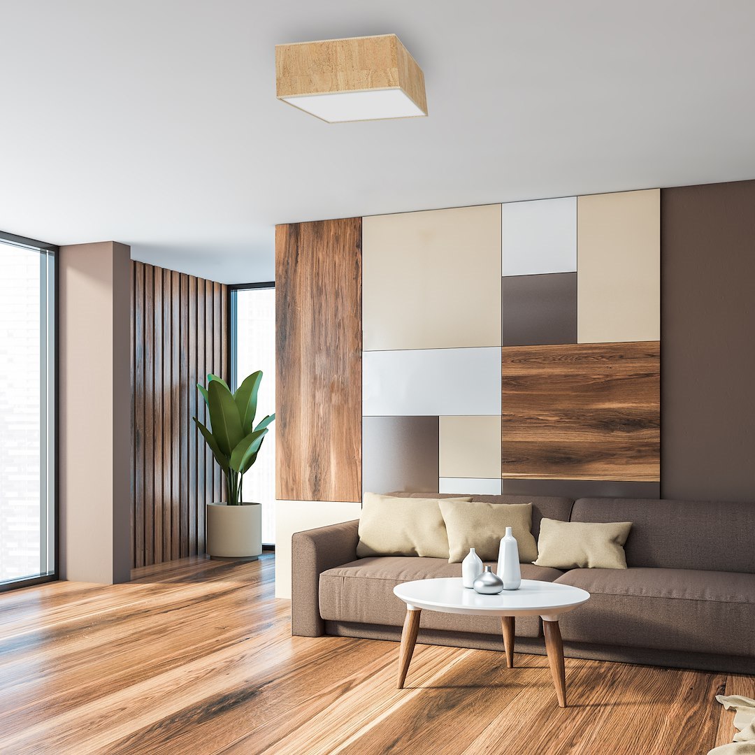 Lampa sufitowa Cork 2xE27 Biały / Korek - obrazek 6