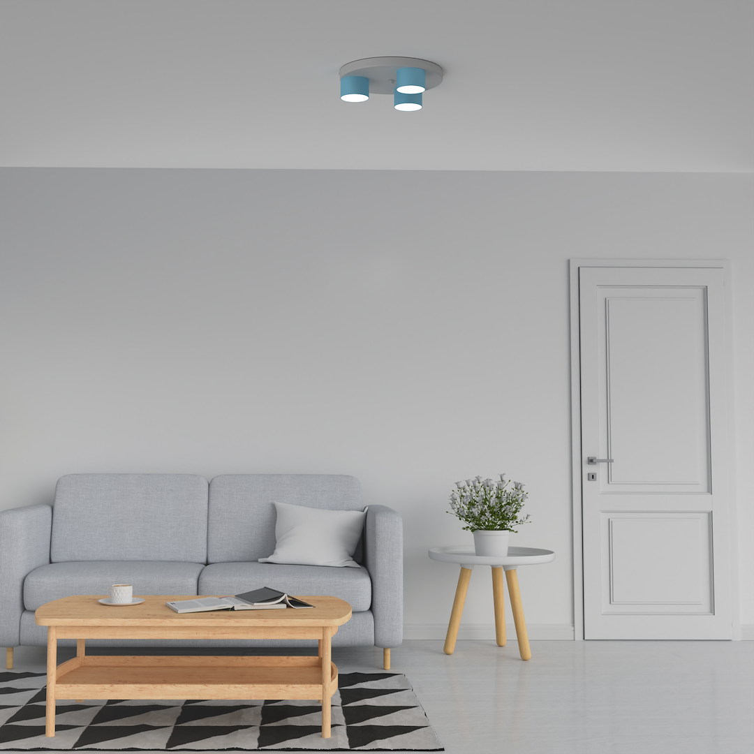 Lampa sufitowa Dixie 3xGX53 Niebieski / Biały - obrazek 9