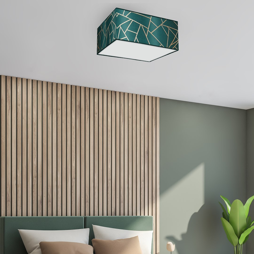 Lampa sufitowa ZIGGY GREEN Gold/Bottle green 2xE27 - obrazek 5