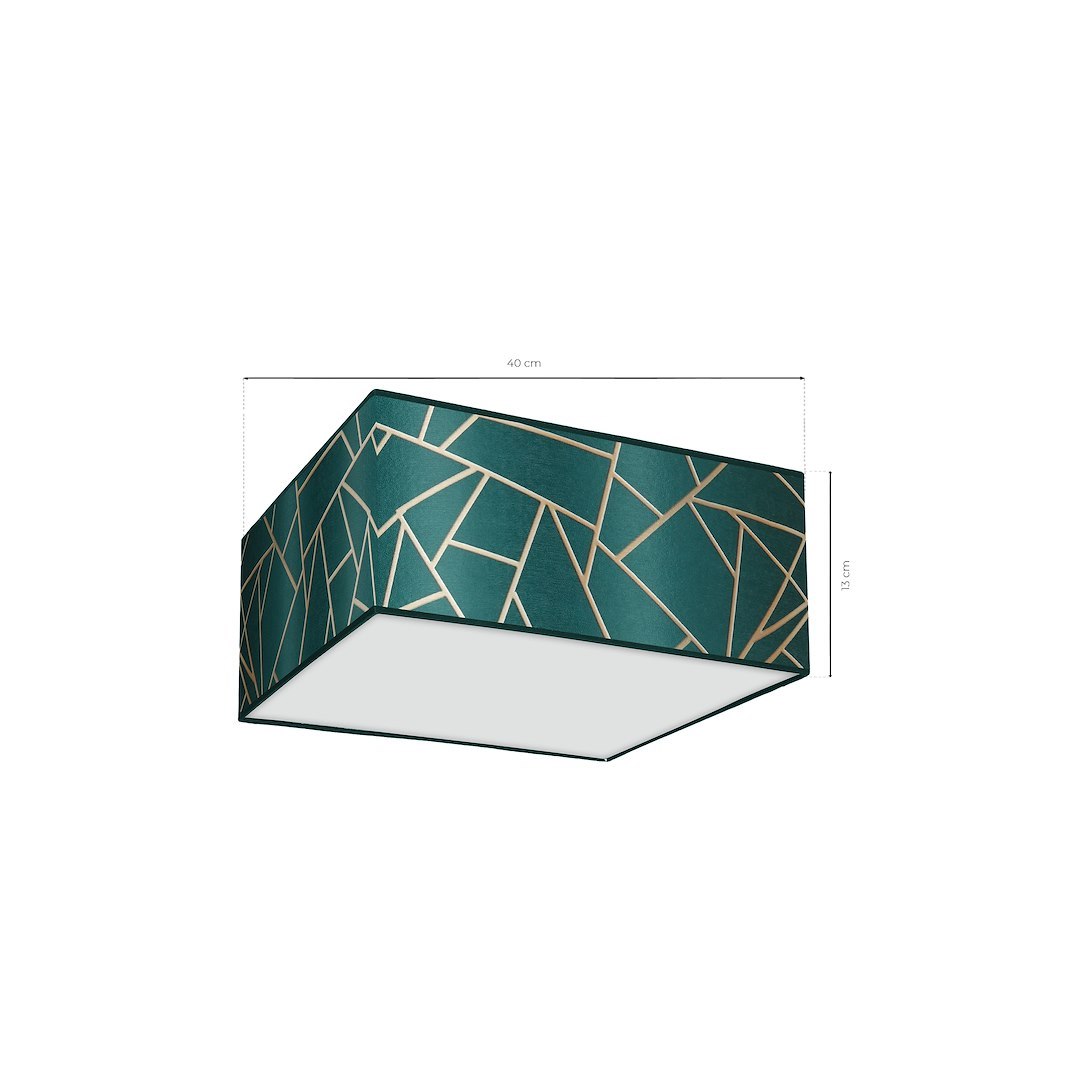 Lampa sufitowa ZIGGY GREEN Gold/Bottle green 2xE27 - obrazek 6