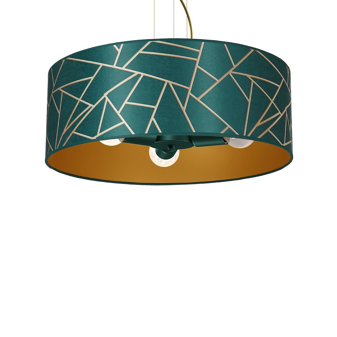 Lampa wisząca Ziggy Biały Złoty/Bottle zielony 3xE27 - obrazek 4