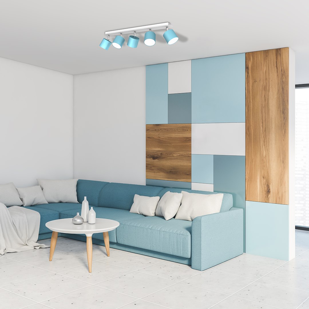 Lampa sufitowa Dixie 5xGX53 Niebieski/Biały - obrazek 3