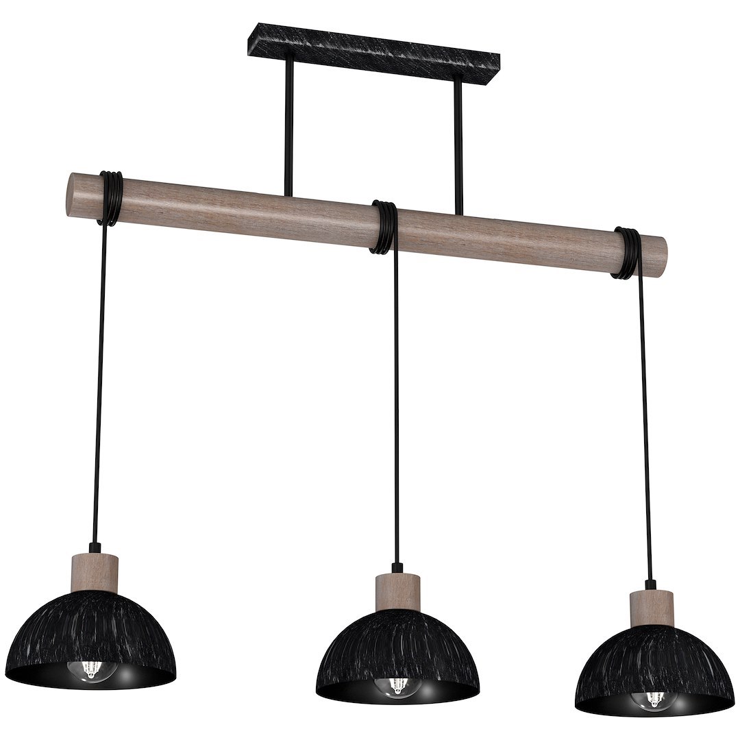 Lampa wisząca ERIK Sawn black/Patinated wood 3XE27 - obrazek 2
