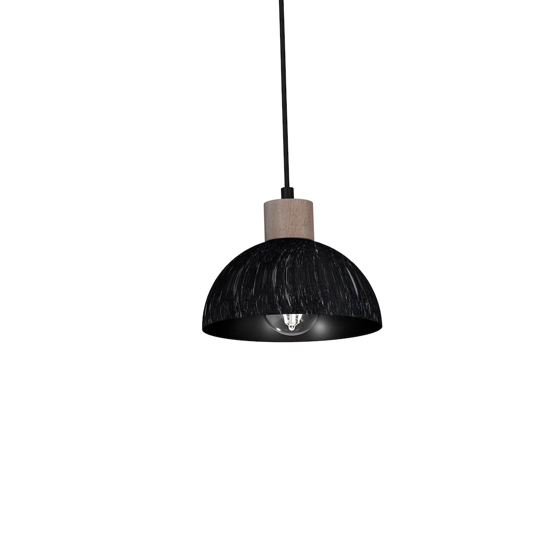 Lampa wisząca ERIK Sawn black/Patinated wood 3XE27 - obrazek 4
