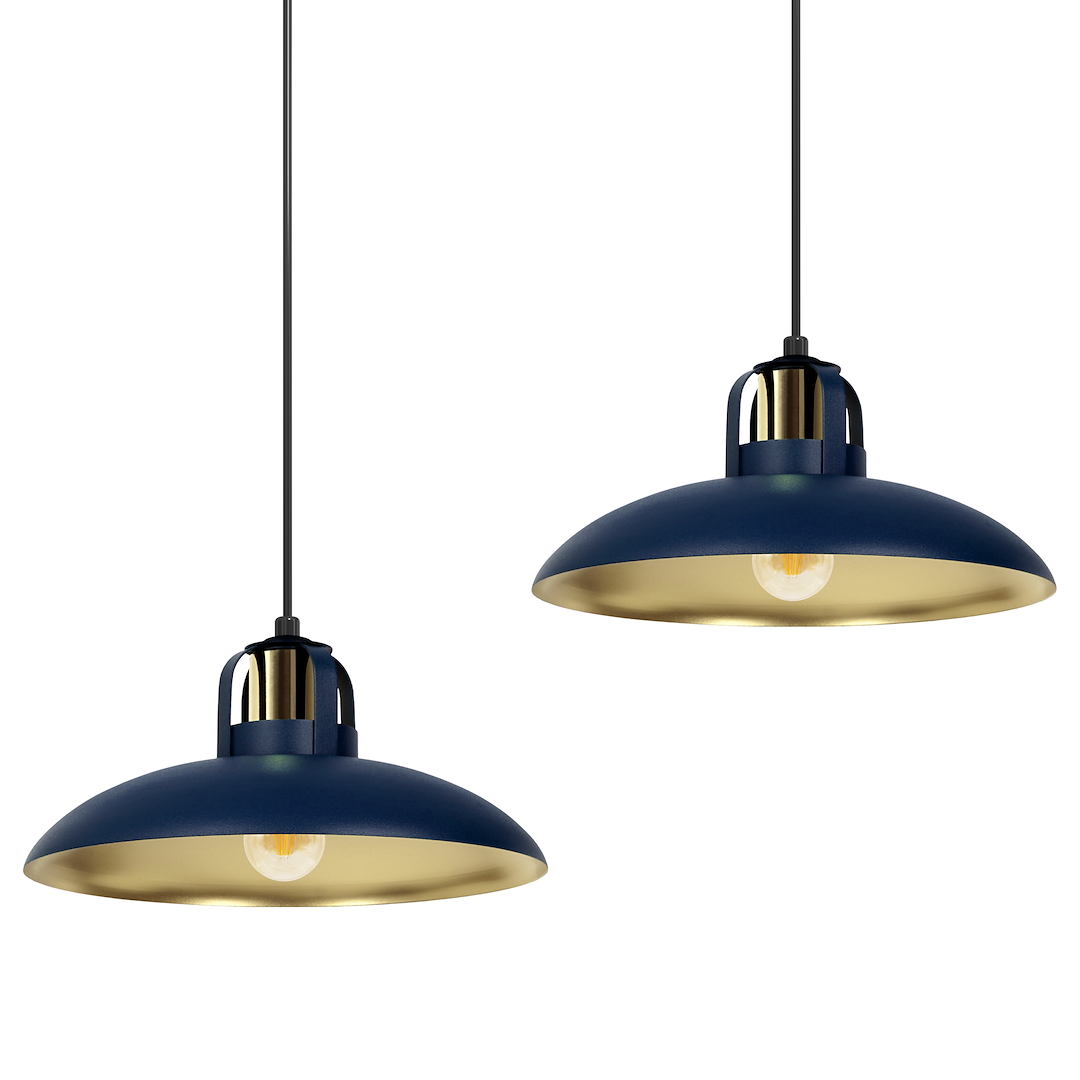 Lampa wisząca FELIX NAVY BLUE/GOLD 2xE27 - obrazek 2