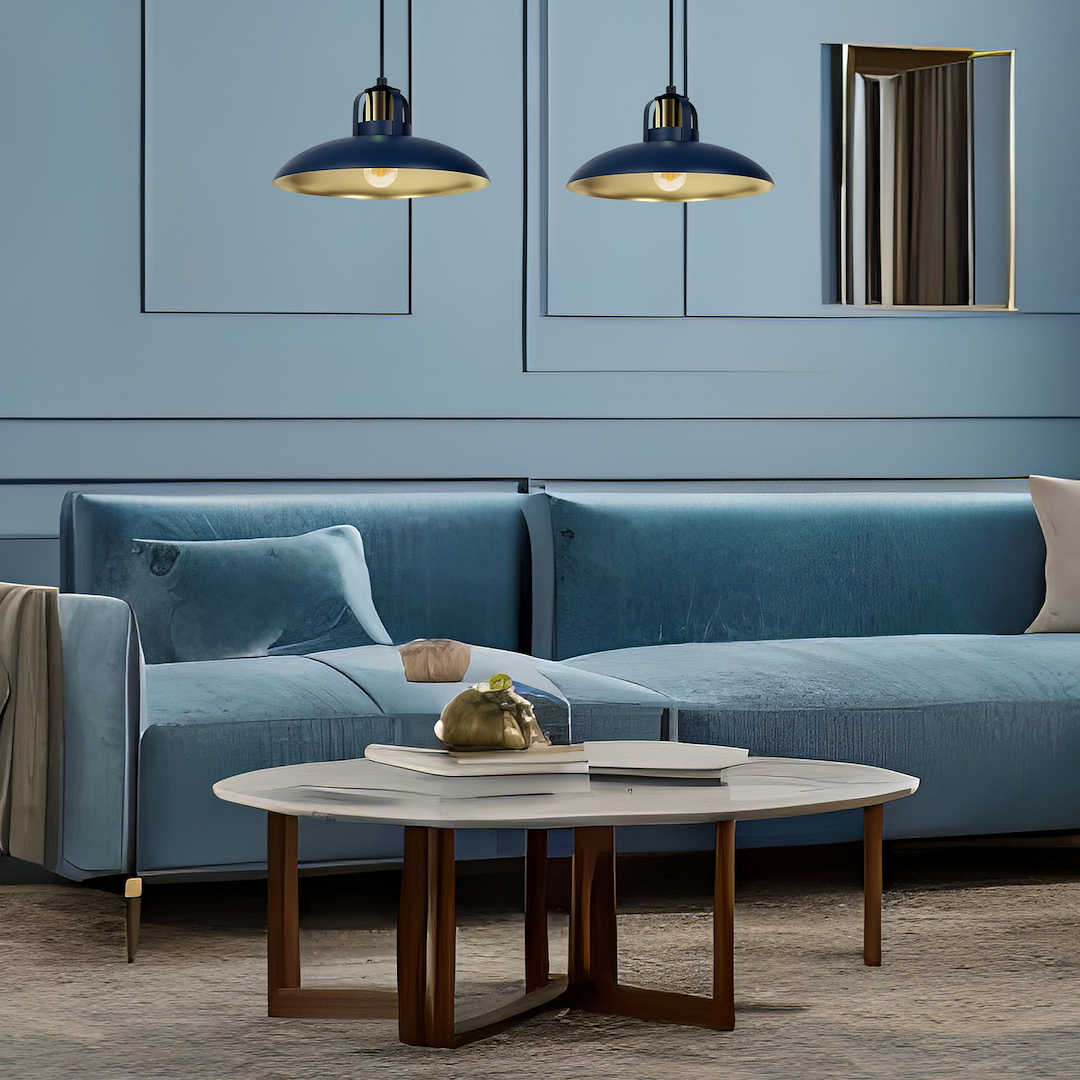 Lampa wisząca FELIX NAVY BLUE/GOLD 2xE27 - obrazek 3