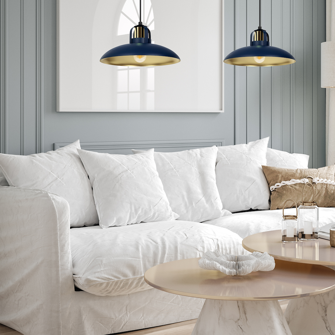 Lampa wisząca FELIX NAVY BLUE/GOLD 2xE27 - obrazek 4