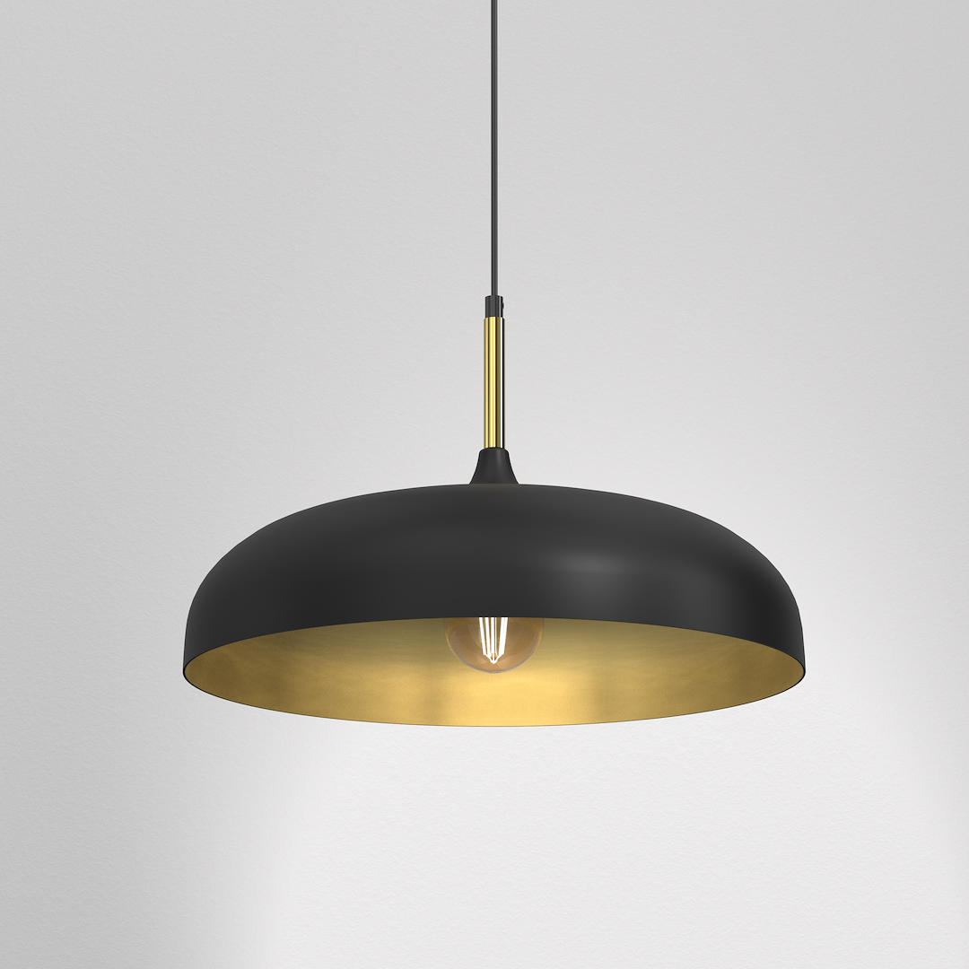 Lampa wisząca LINCOLN BLACK/GOLD 1xE27 45cm - obrazek 3