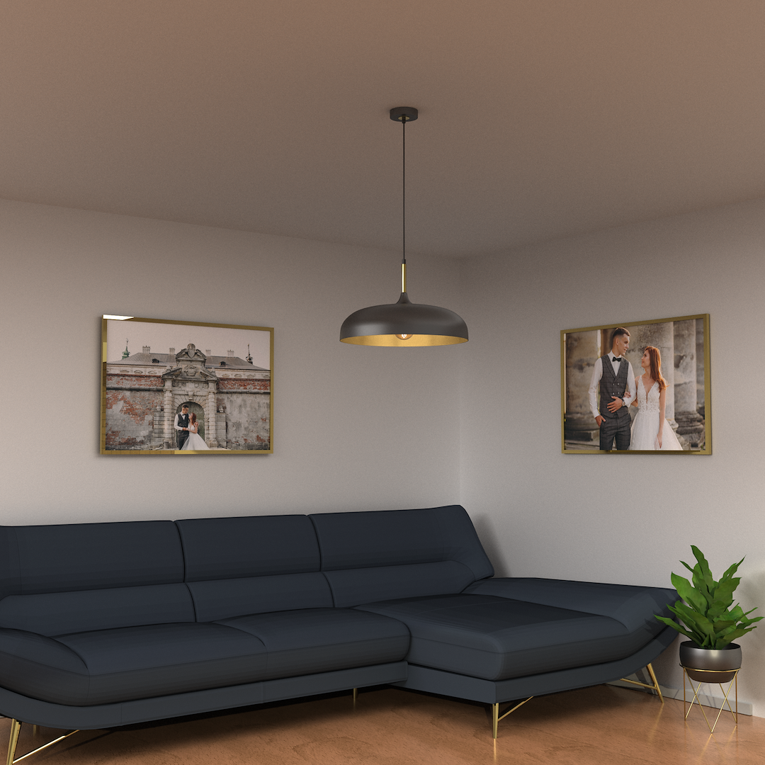 Lampa wisząca LINCOLN BLACK/GOLD 1xE27 45cm - obrazek 4