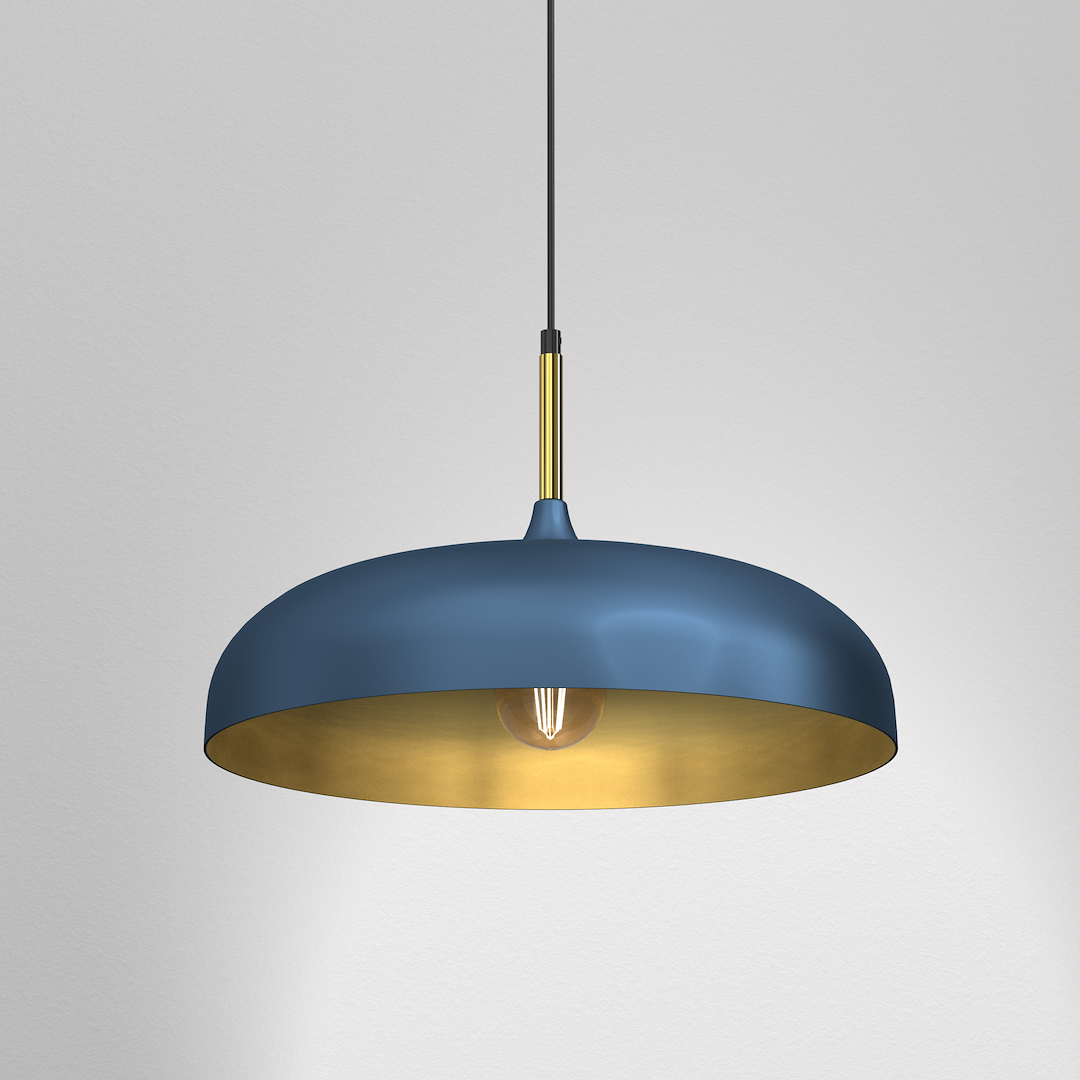 Lampa wisząca LINCOLN BLUE/GOLD 1xE27 45cm - obrazek 3