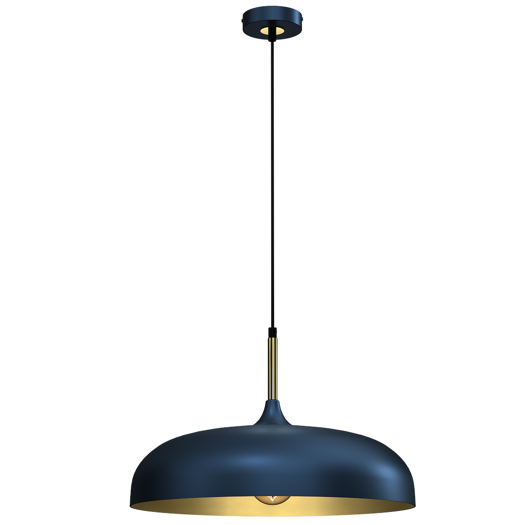 Lampa wisząca LINCOLN BLUE/GOLD 1xE27 45cm - obrazek 7