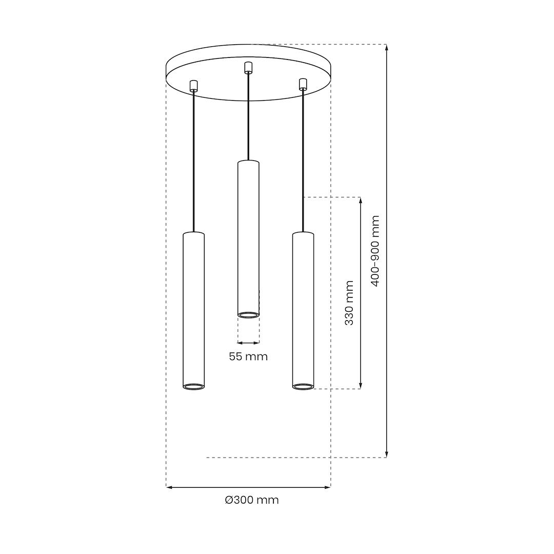 Lampa wisząca Hudson Biały 3xGU10 - obrazek 5