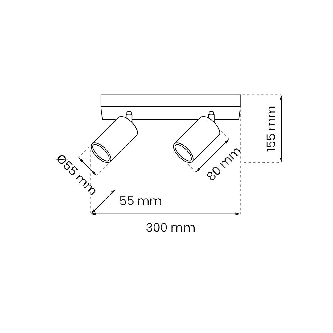 Lampa sufitowa Hudson 2xGU10 Biały - obrazek 4