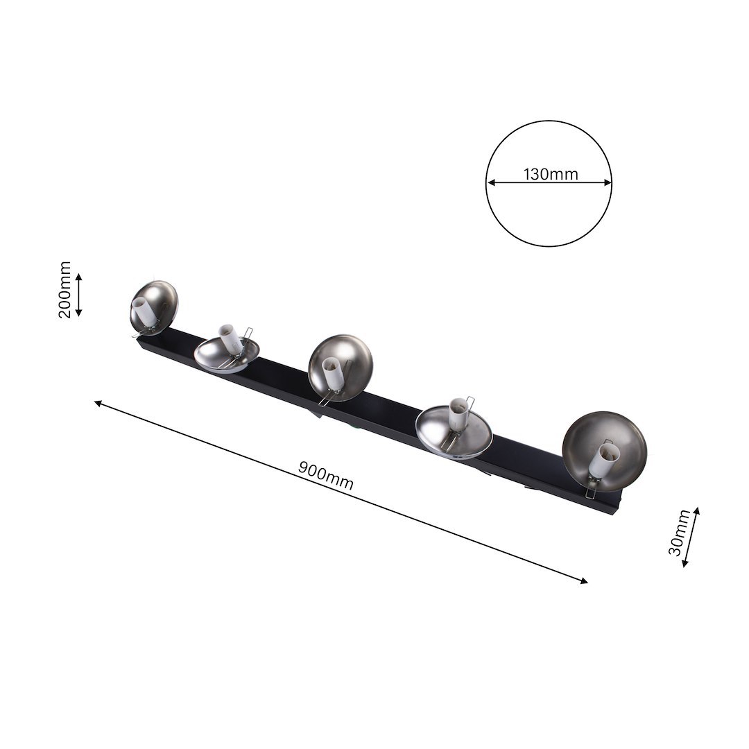 Lampa sufitowa SFERA BLACK/CHROME 5xE14 - obrazek 6