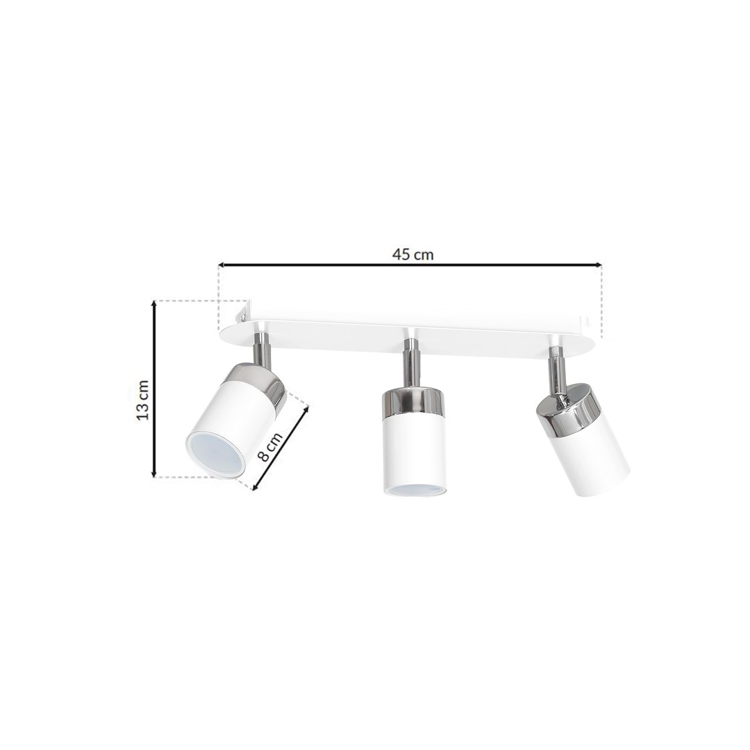 Lampa sufitowa Joker 3xGU10 Biały/Chrom - obrazek 7