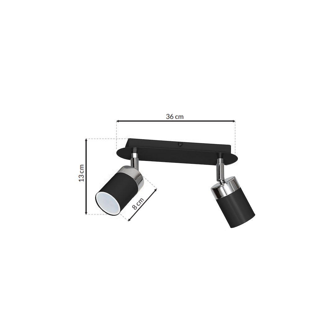 Lampa sufitowa JOKER BLACK/CHROME 2xGU10 - obrazek 7