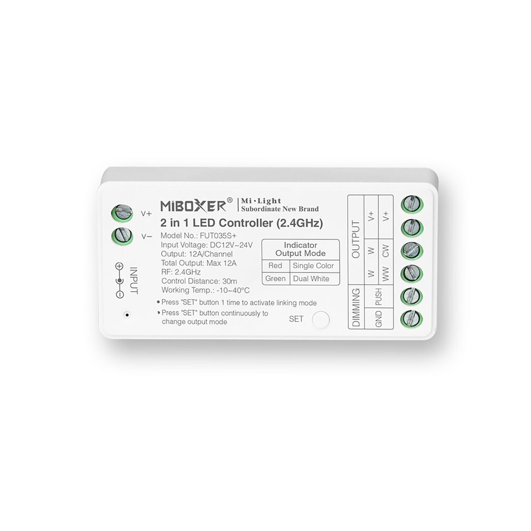 MI-LIGHT MiBoxer Kontroler SR2 2w1 MONO/CCT 12-24VDC 12A FUT035S+
