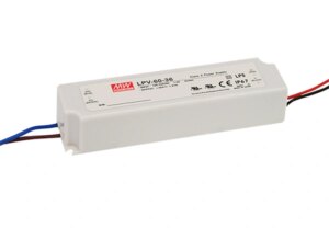 MEAN WELL LPV-60-24 Zasilacz impulsowy; LED; 60W; 24V; 2.5A; 90-264VAC; 127-370VDC; IP67